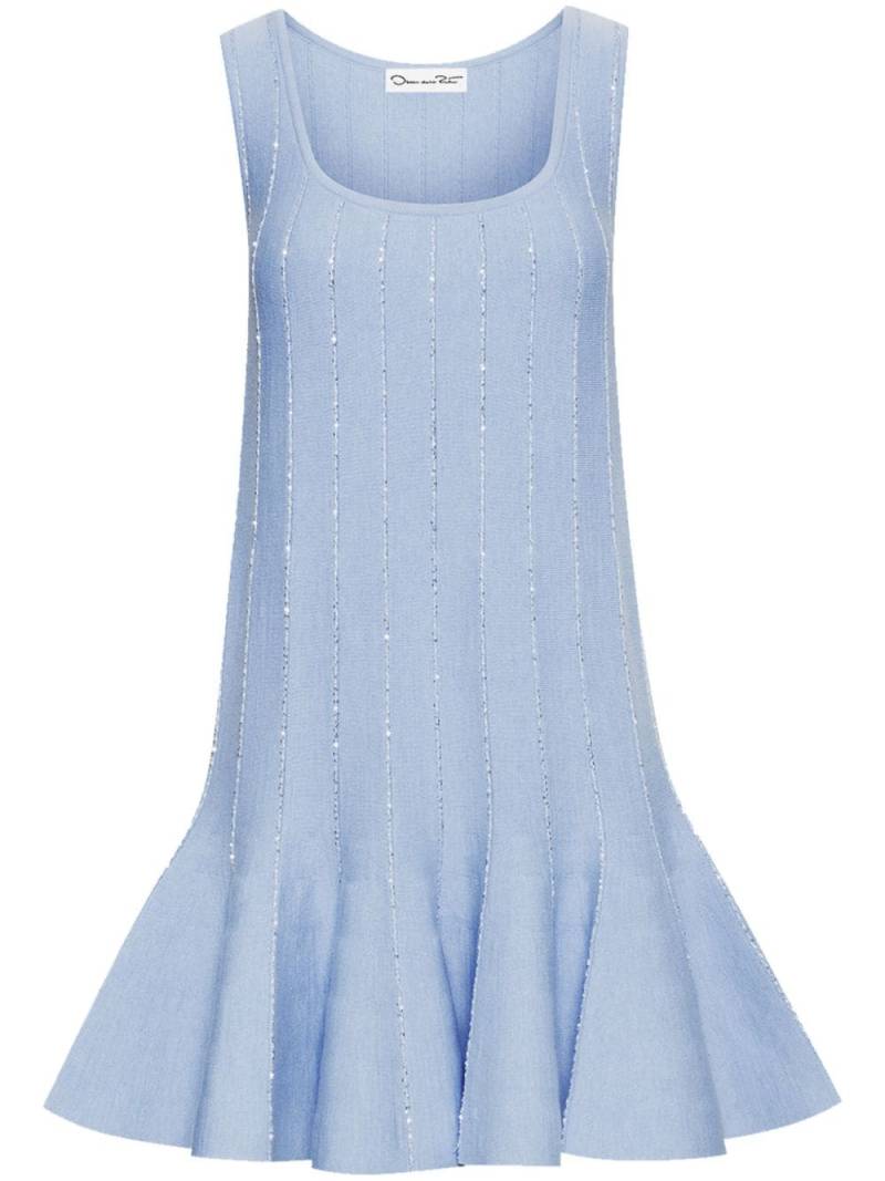 Oscar de la Renta sequin-embroidered sleeveless mini dress - Blue von Oscar de la Renta