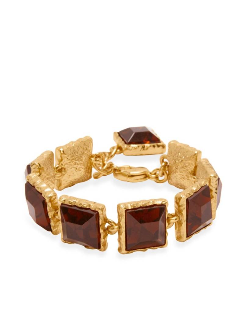 Oscar de la Renta square-cut crystal tennis bracelet - Brown von Oscar de la Renta