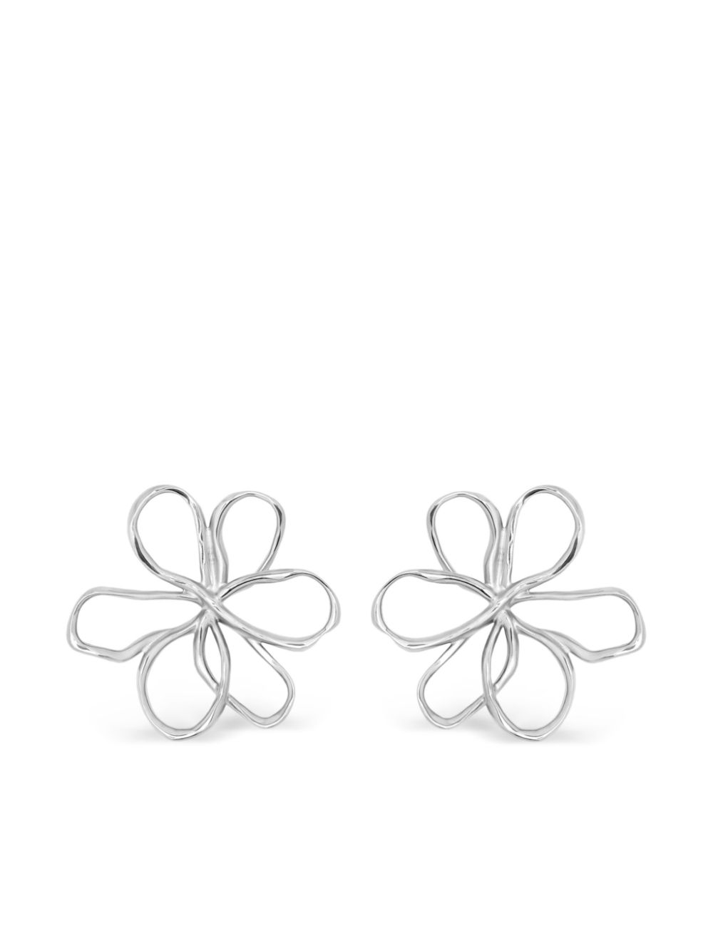 Oscar de la Renta small Threaded Flower earrings - Silver von Oscar de la Renta