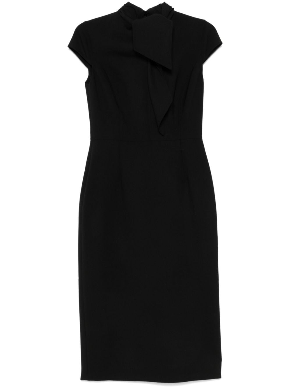 Oscar de la Renta tied-neck midi dress - Black von Oscar de la Renta