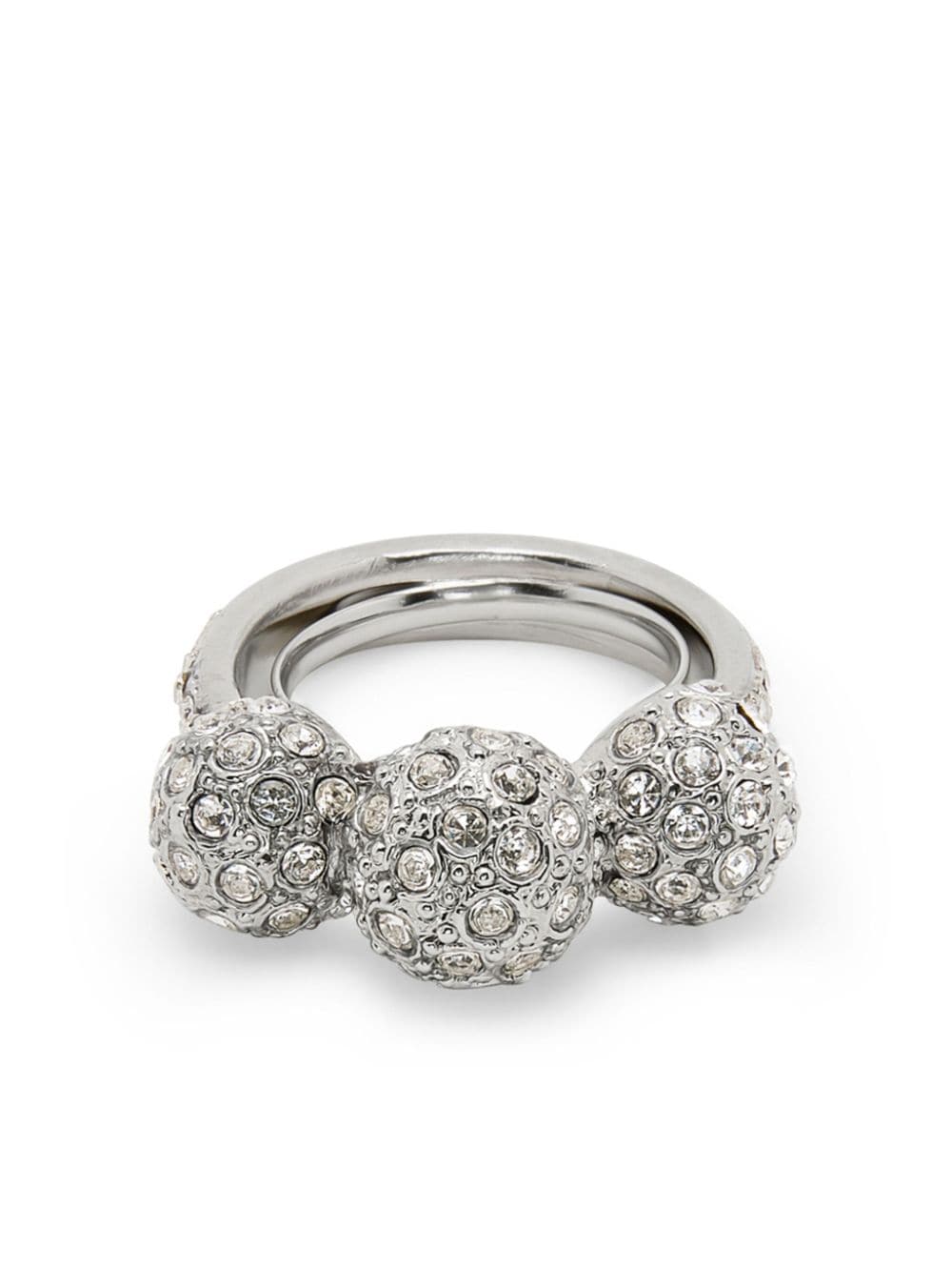 Oscar de la Renta triple-sphere crystal ring - Silver von Oscar de la Renta