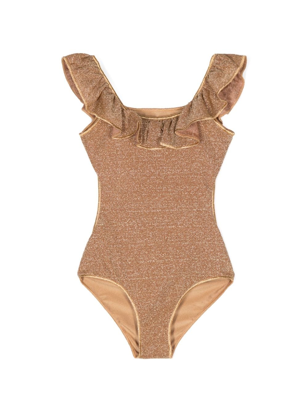 Oseree Kids lurex-detail open-back swimsuit - Brown von Oseree Kids