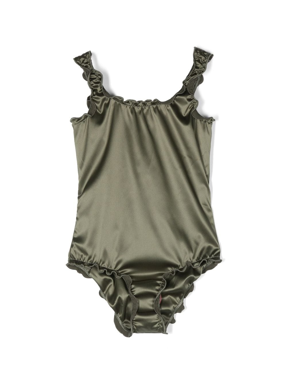 Oseree Kids ruffle-detail satin-finish swimsuit - Green von Oseree Kids