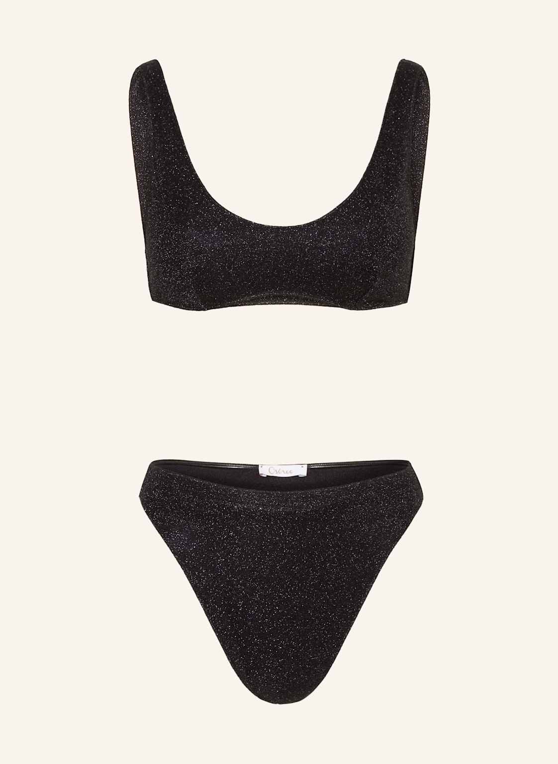 Oséree Bustier-Bikini Lumiere Sporty Mit Glitzergarn schwarz Oséree Bustier-Bikini Lumiere Sporty Mit Glitzergarn schwarz von Oséree