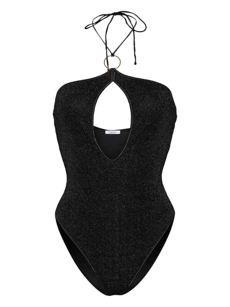 Oséree Lumière Ring lurex swimsuit - Black von Oséree