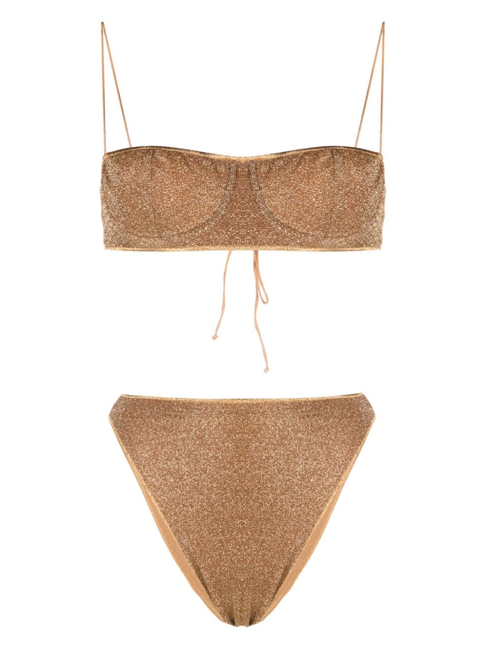 Oséree Lumière balconette lurex bikini - Brown von Oséree