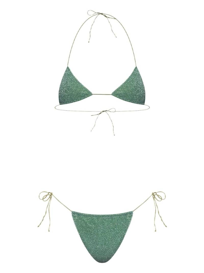 Oséree Lumière lurex triangle bikini - Green von Oséree