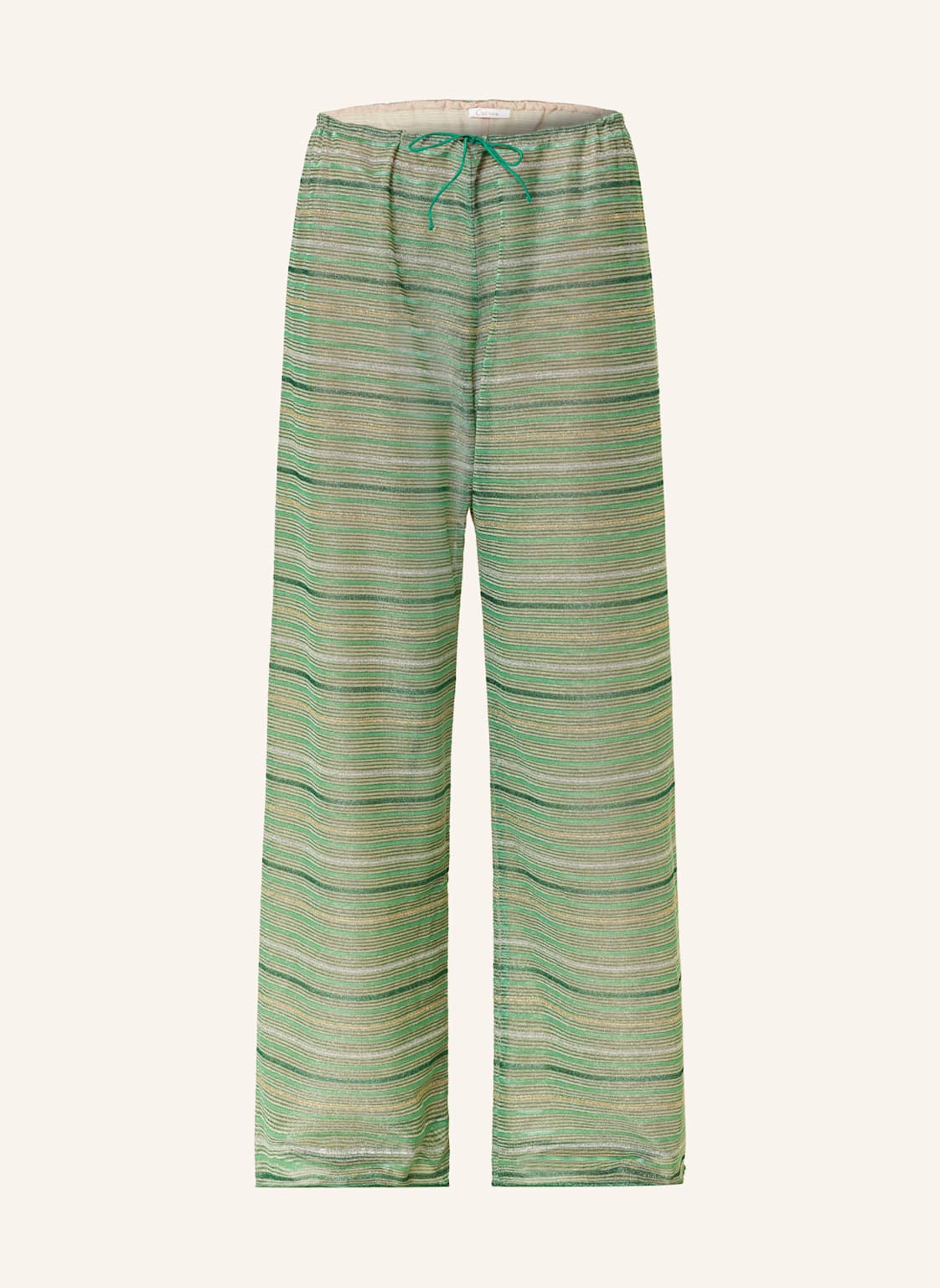 Oséree Marlenehose Shiny Stripes Mit Glitzergarn gruen von Oséree