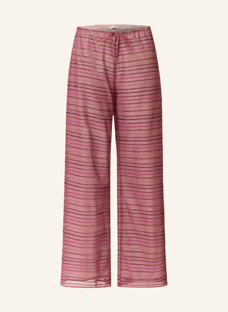 Oséree Marlenehose Shiny Stripes Mit Glitzergarn rosa von Oséree