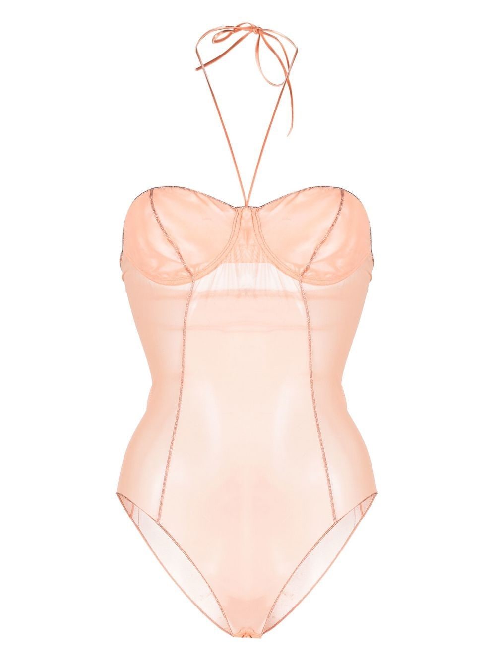 Oséree Mesh halterneck bodysuit - Pink von Oséree