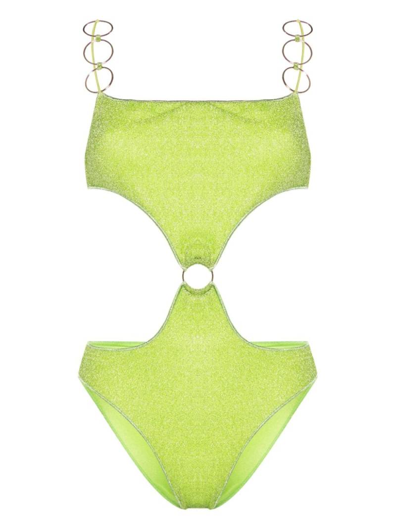 Oséree cut-out lurex swimsuit - Green von Oséree