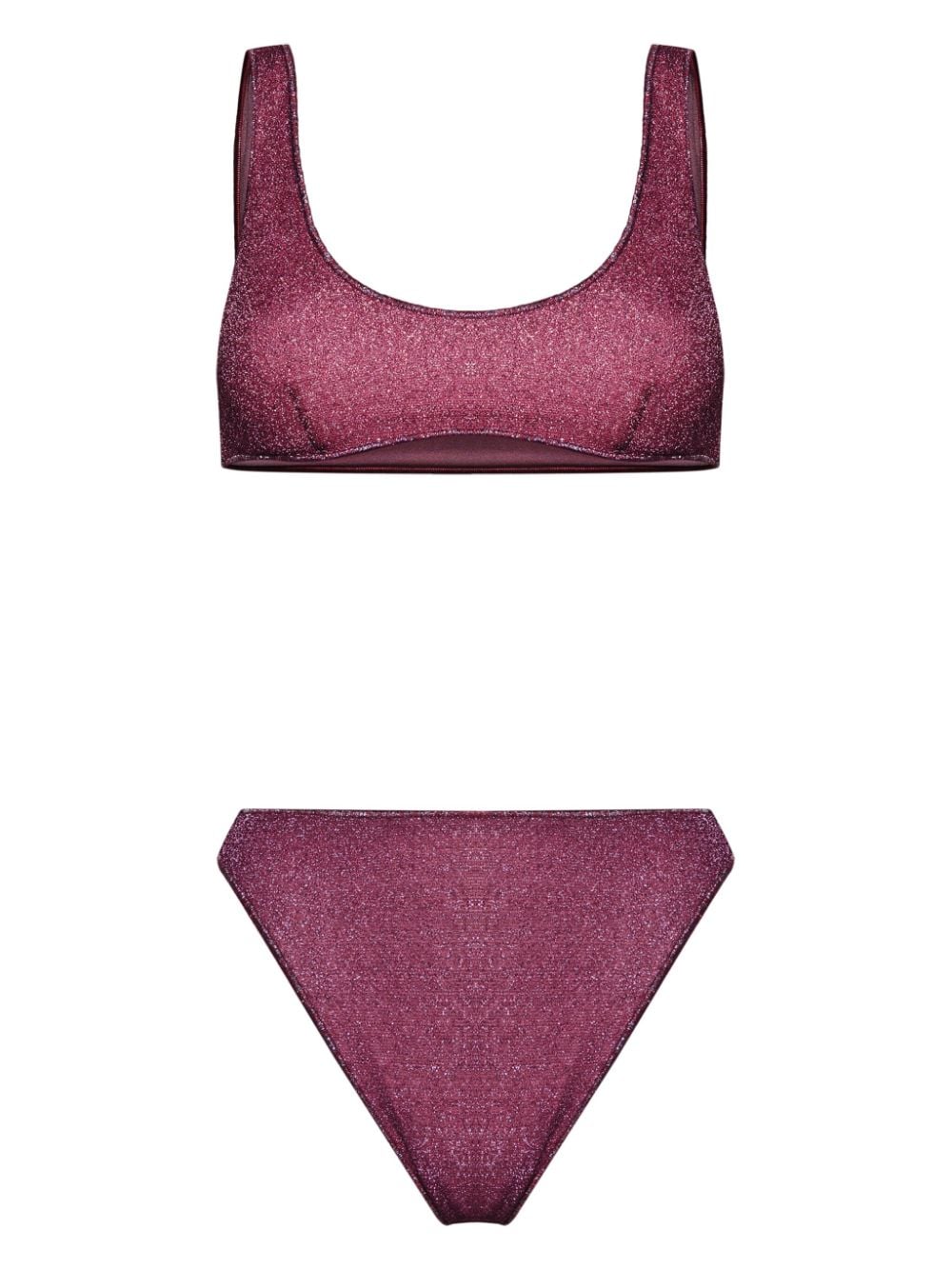 Oséree high-waist lurex bikini set - Purple von Oséree