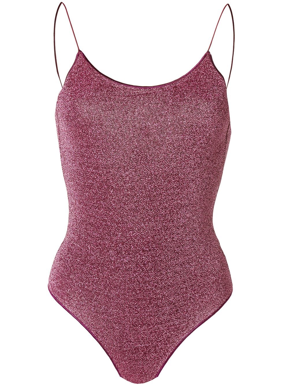 Oséree metallic thread swimsuit - Pink von Oséree