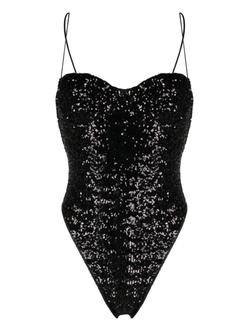 Oséree sequinned underwire swimsuit - Black von Oséree