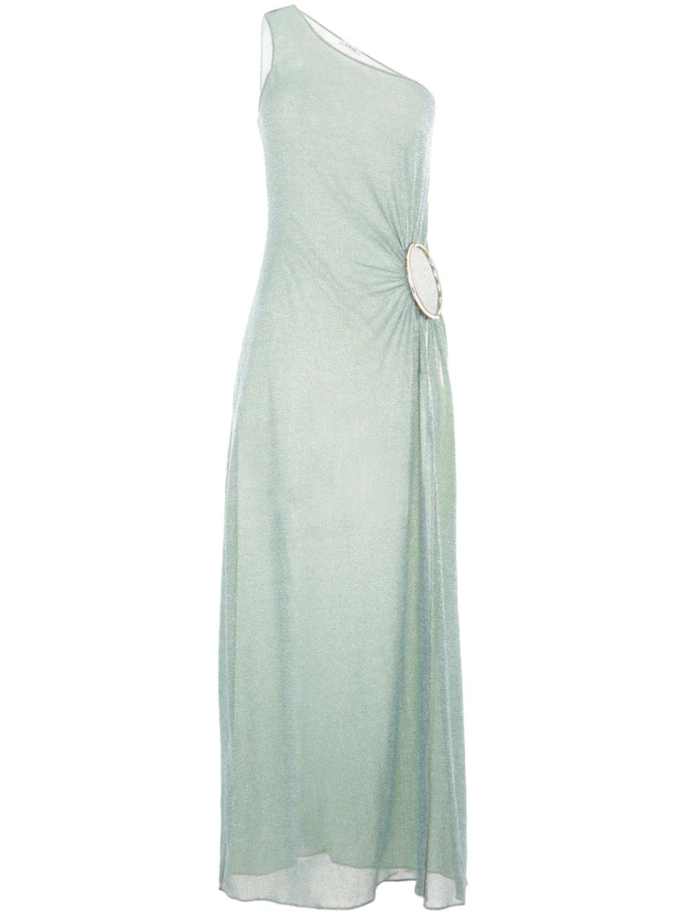 Oséree ring-embellished one-shoulder dress - Green von Oséree