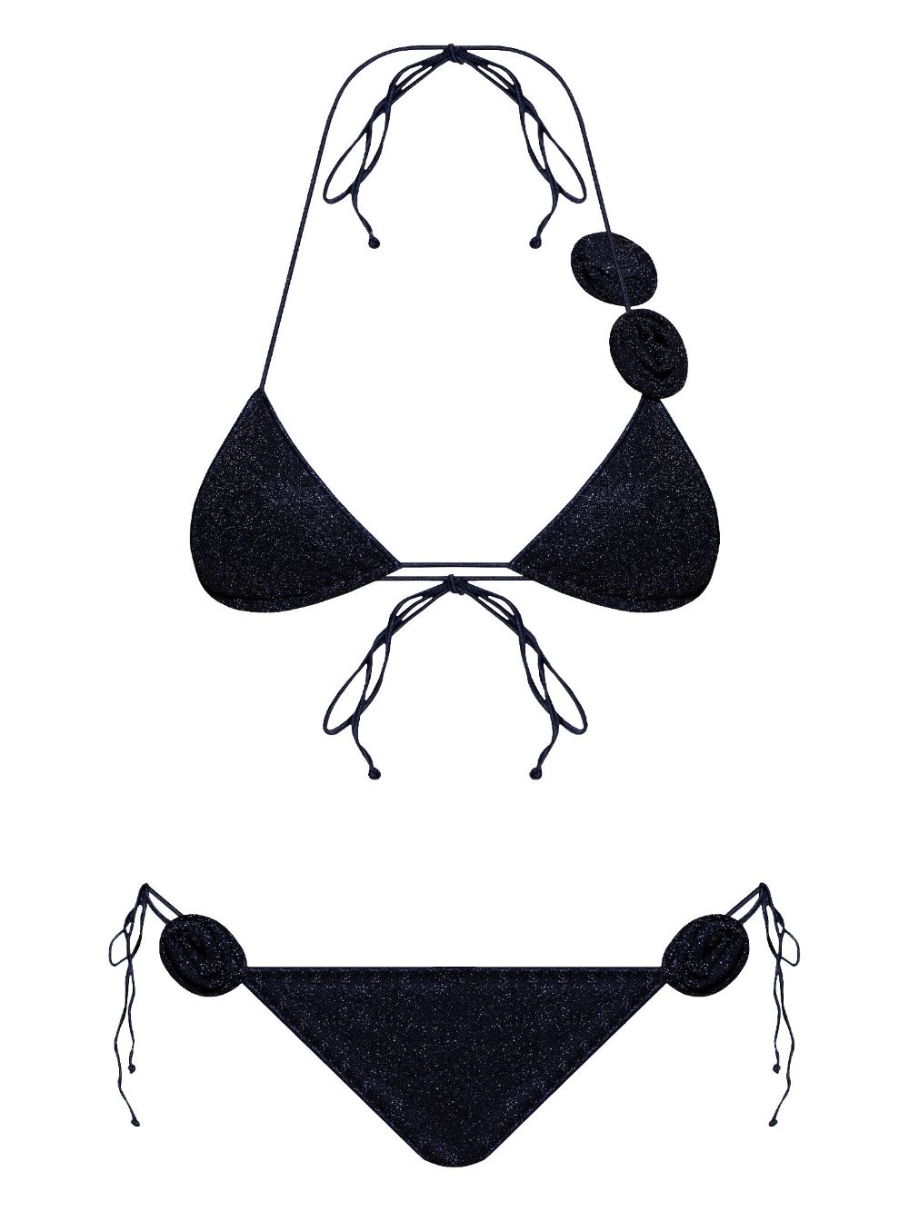 Oséree rose-appliqué bikini - Blue von Oséree