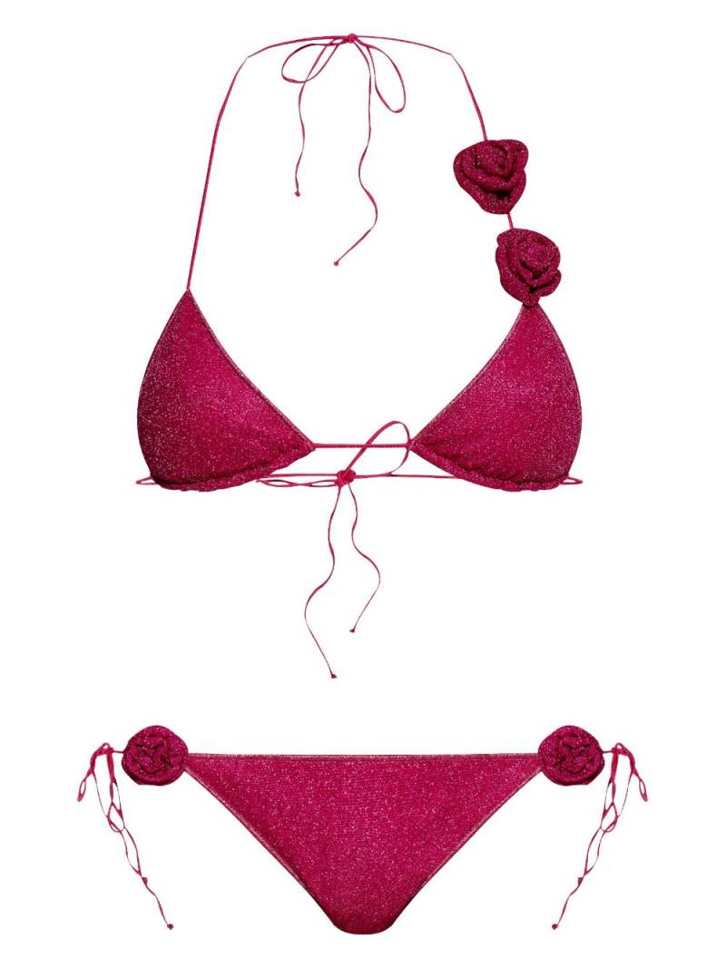 Oséree rose-appliqué bikini - Pink von Oséree