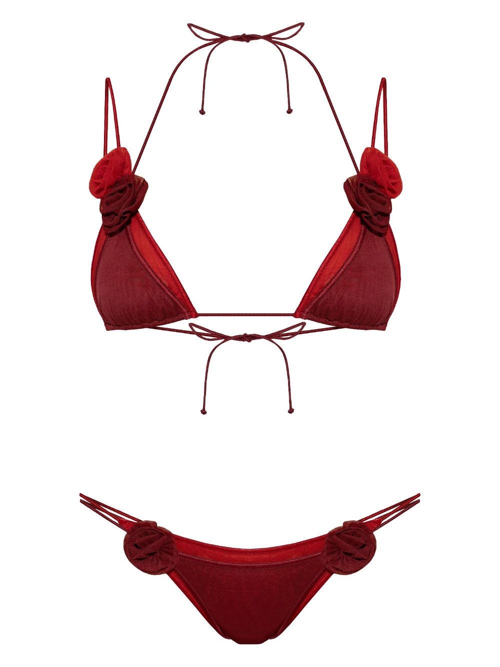 Oséree rose-appliqué bikini - Red von Oséree