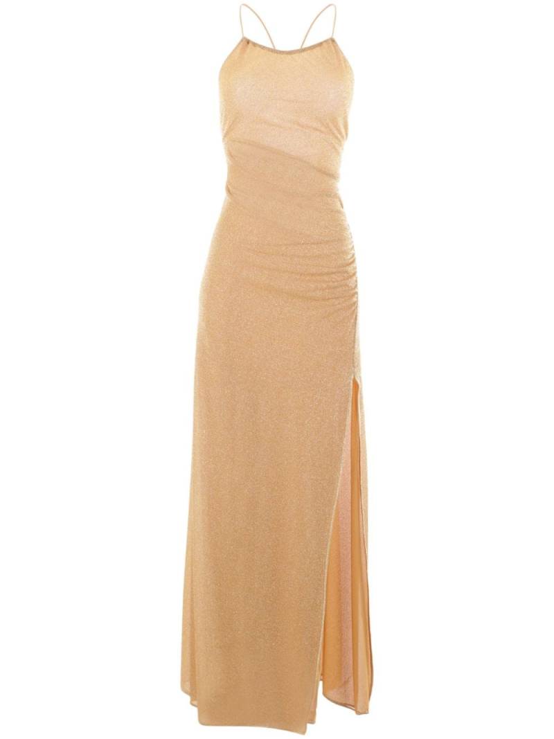 Oséree semi-sheer metallic-threading dress - Gold von Oséree