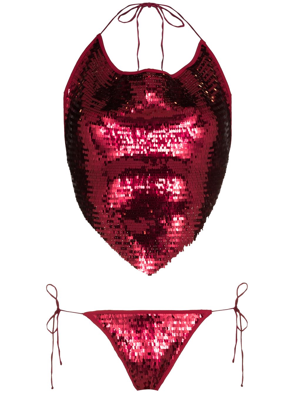 Oséree sequin-embellished bikini set - Red von Oséree