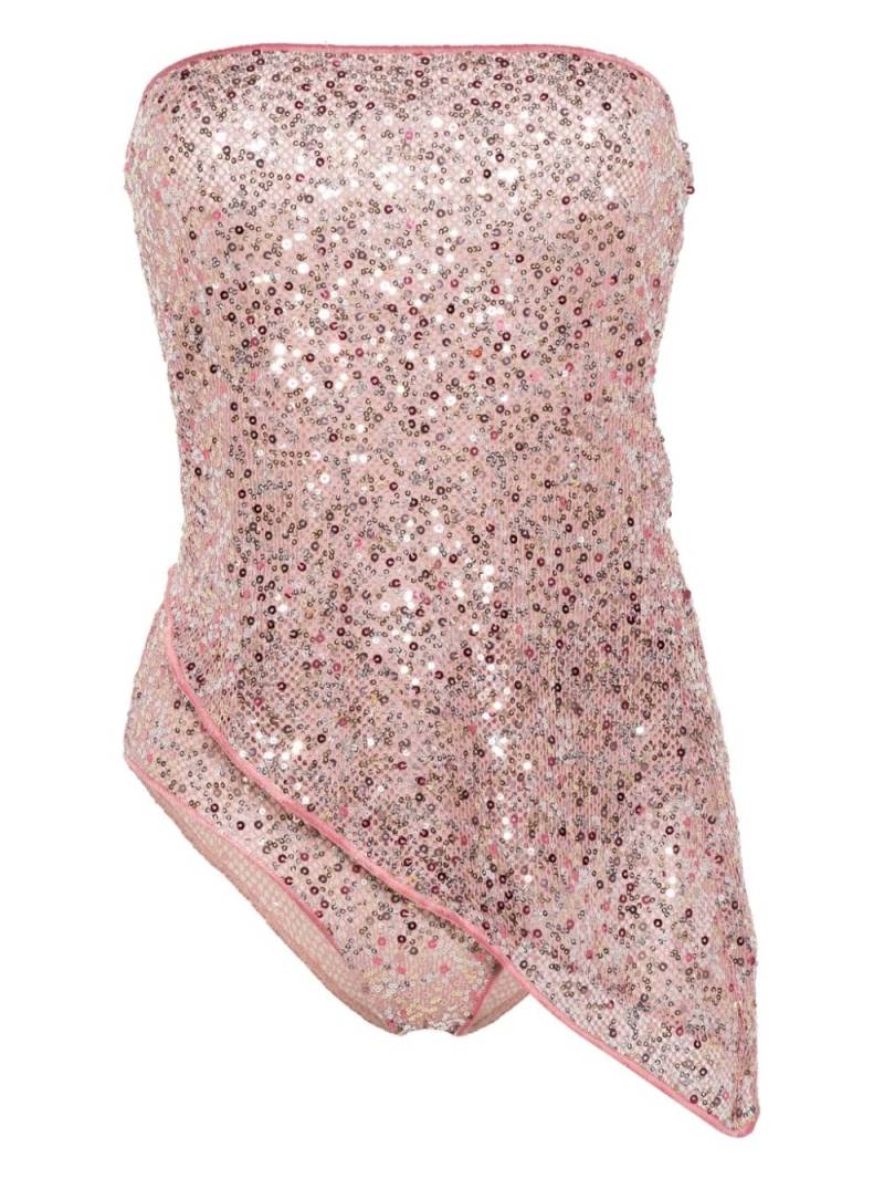 Oséree sequin-embellished mesh bikini - Pink von Oséree