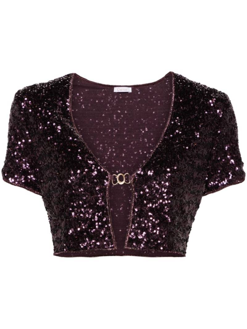 Oséree sequinned cropped cardigan - Purple von Oséree