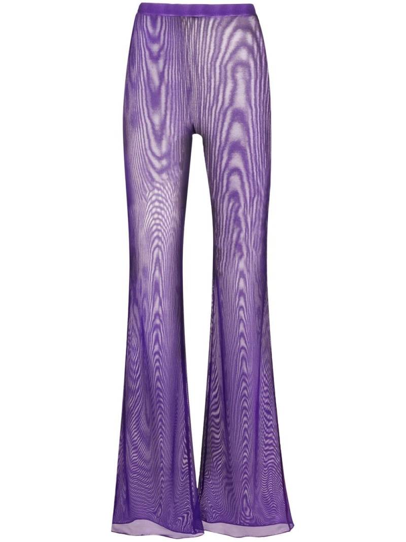 Oséree shimmer-effect flared trousers - Purple von Oséree