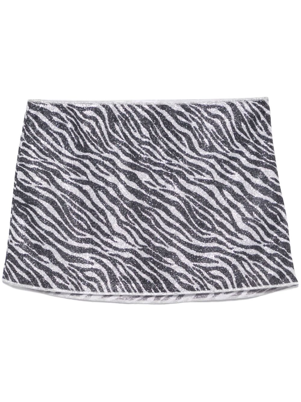 Oséree zebra-print lurex mini skirt - Black von Oséree