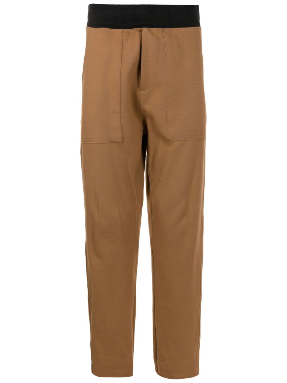 Osklen contrasting-waistband jersey trousers - Brown von Osklen