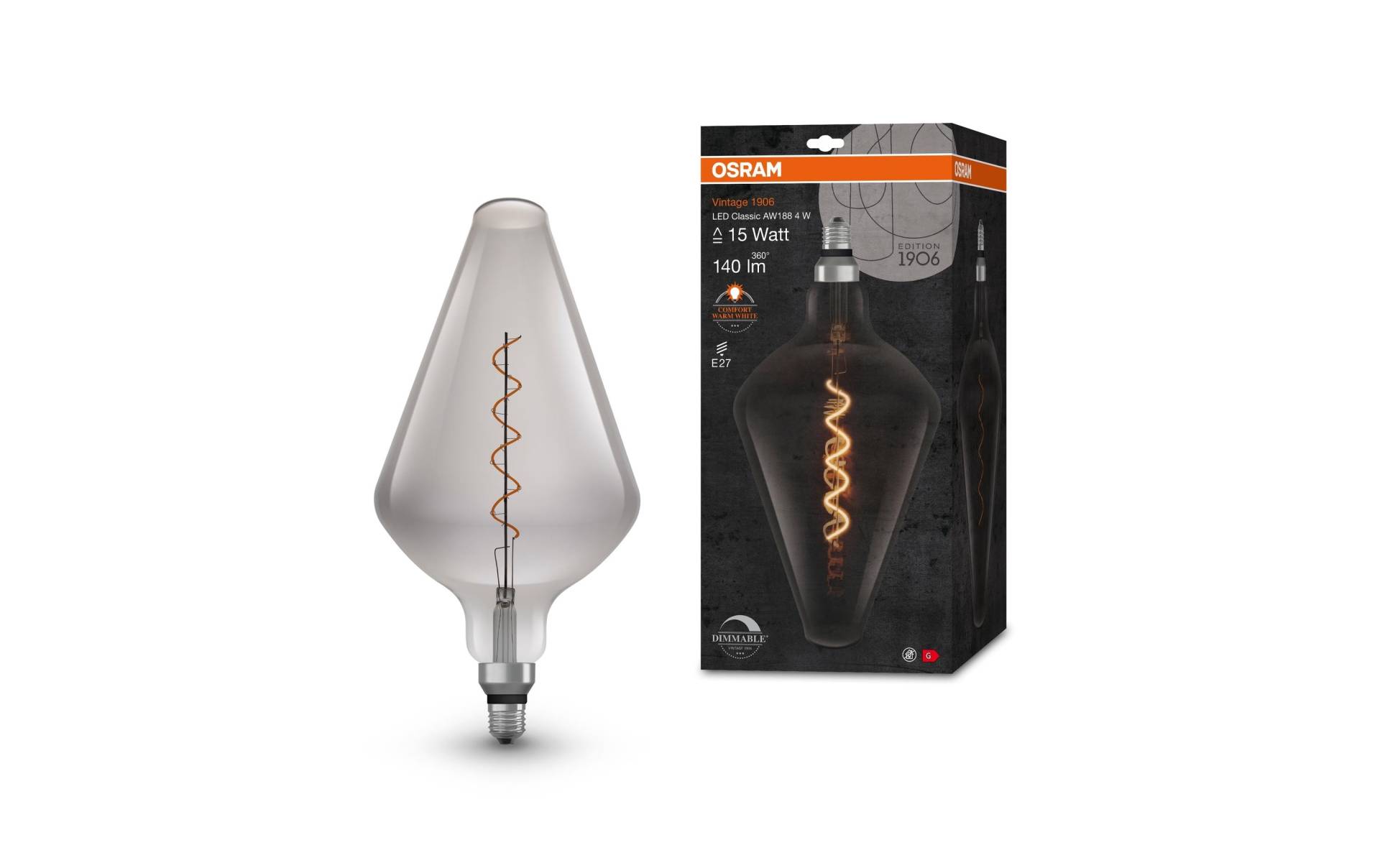 Osram LED-Leuchtmittel »Vintage 1906 AW188, 4W, E27, Warmweiss«, E27, 1 St., Warmweiss von Osram