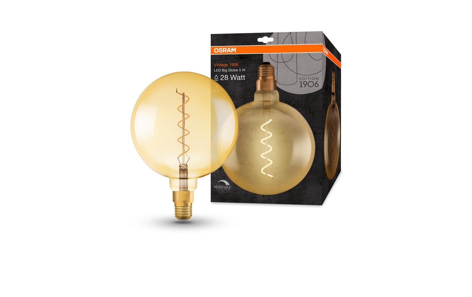 Osram LED-Leuchtmittel »Vintage 1906 Globe, 5W, E27 Warmweiss«, E27, 1 St., Warmweiss von Osram