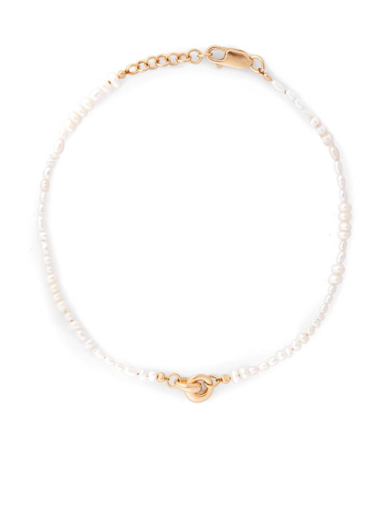 Otiumberg Link Up beaded pearl anklet - Gold von Otiumberg