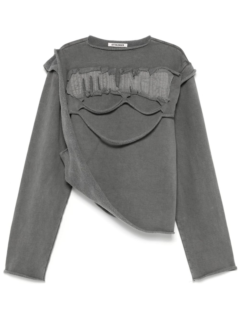 Ottolinger distressed draped sweatshirt - Grey von Ottolinger