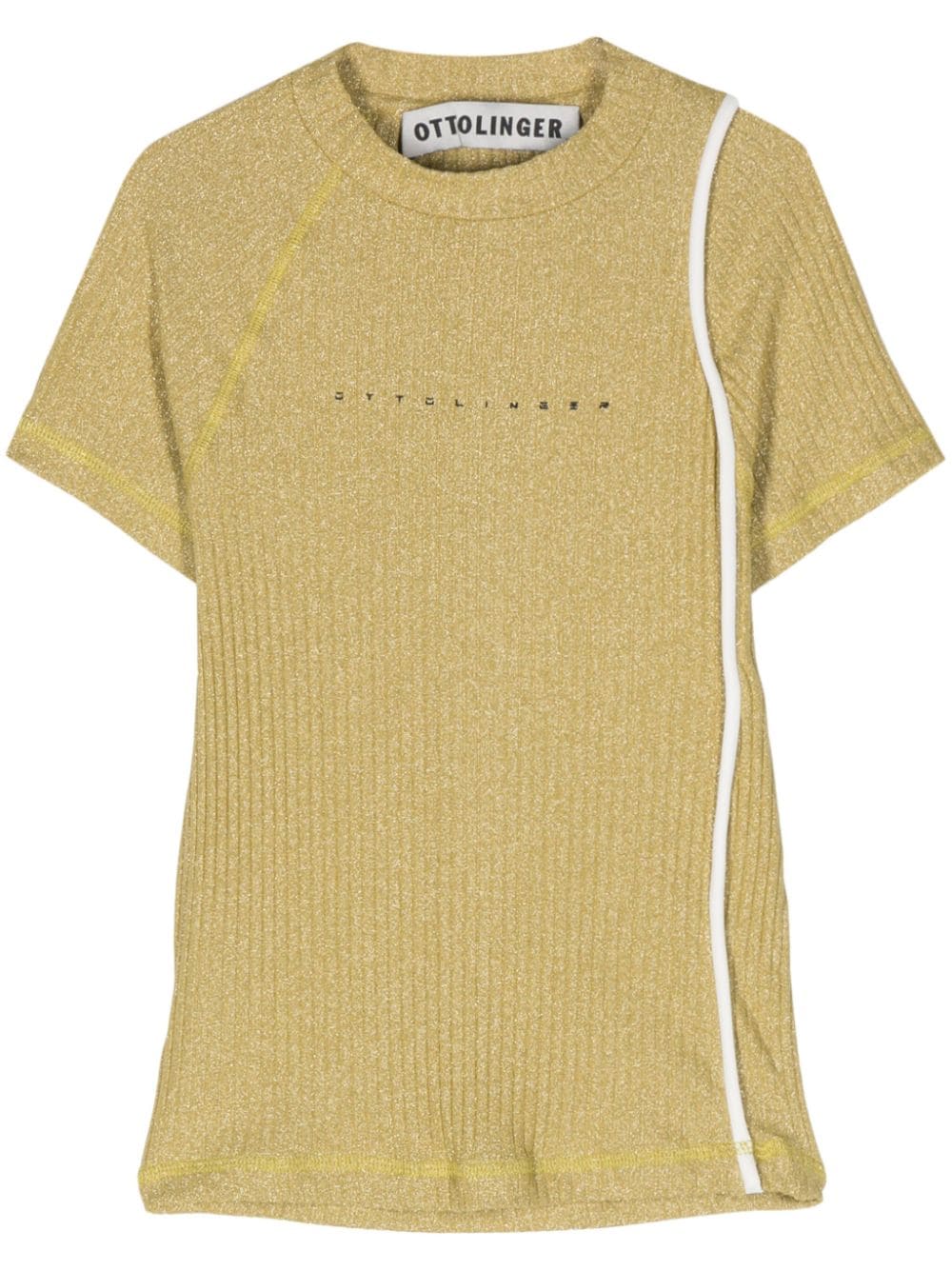 Ottolinger logo-print lurex-detail top - Gold von Ottolinger