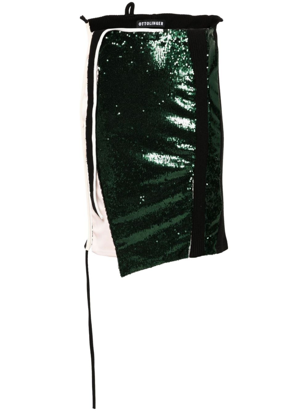 Ottolinger sequin-panels asymmetric skirt - Green von Ottolinger