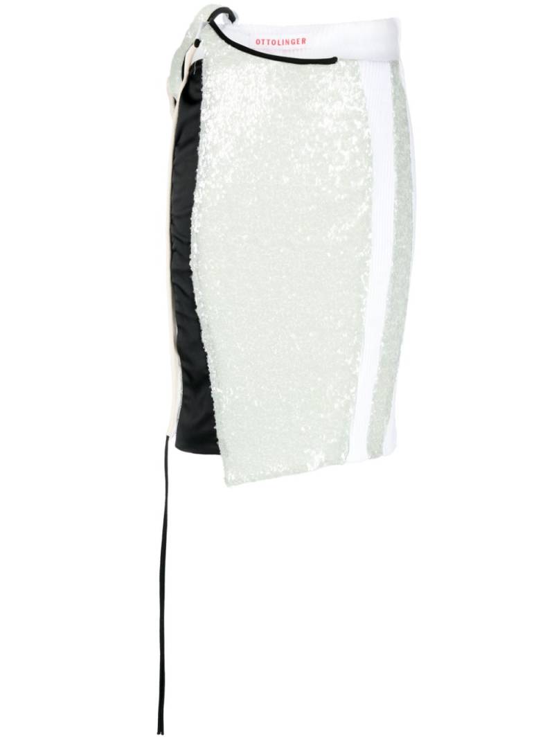 Ottolinger sequinned panelled midi skirt - White von Ottolinger