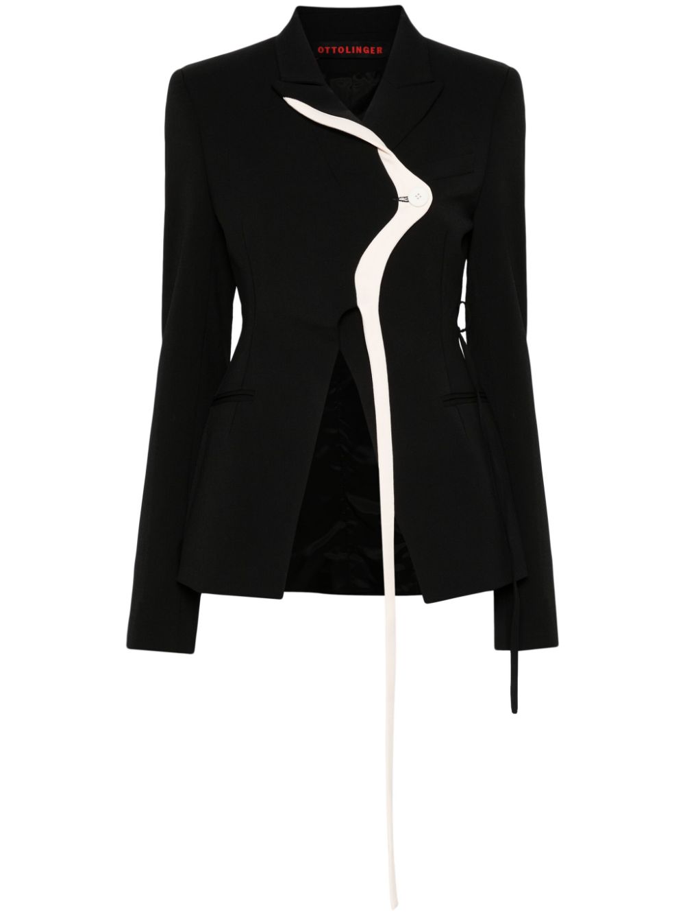 Ottolinger two-tone panelled asymmetric blazer - Black von Ottolinger