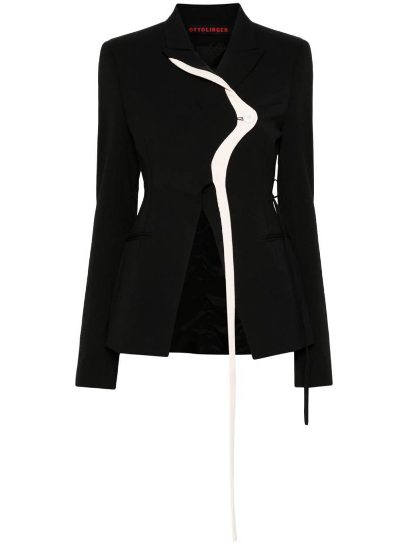 Ottolinger two-tone panelled asymmetric blazer - Black von Ottolinger