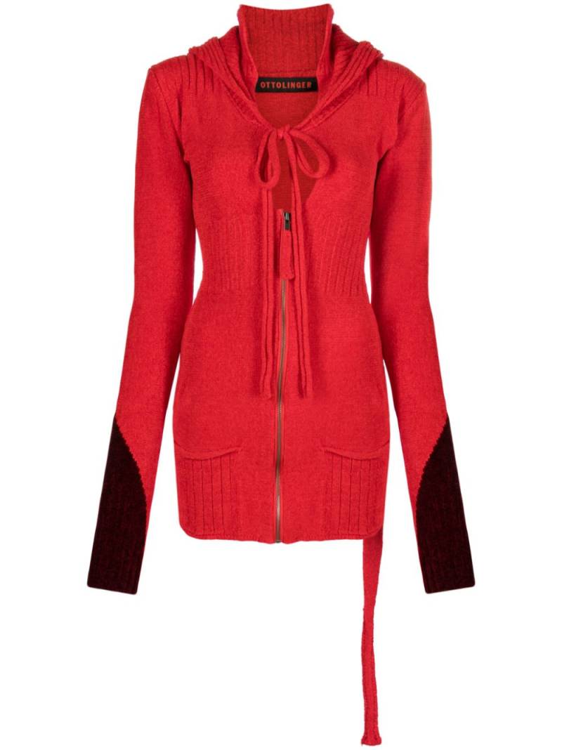 Ottolinger two-tone zip-up cardigan - Red von Ottolinger