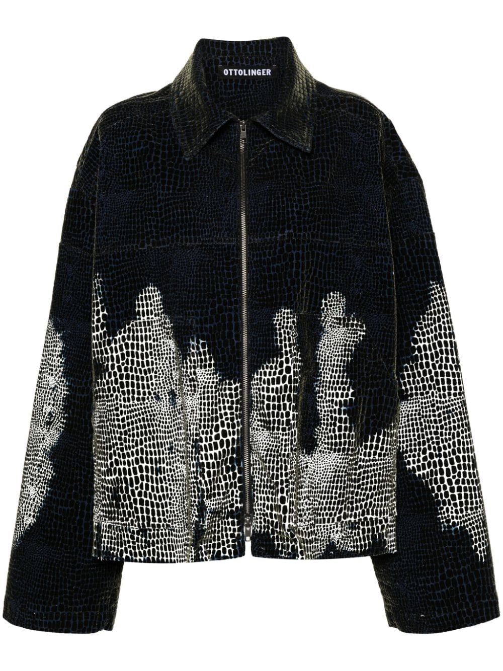 Ottolinger velvet-print denim jacket - Blue von Ottolinger