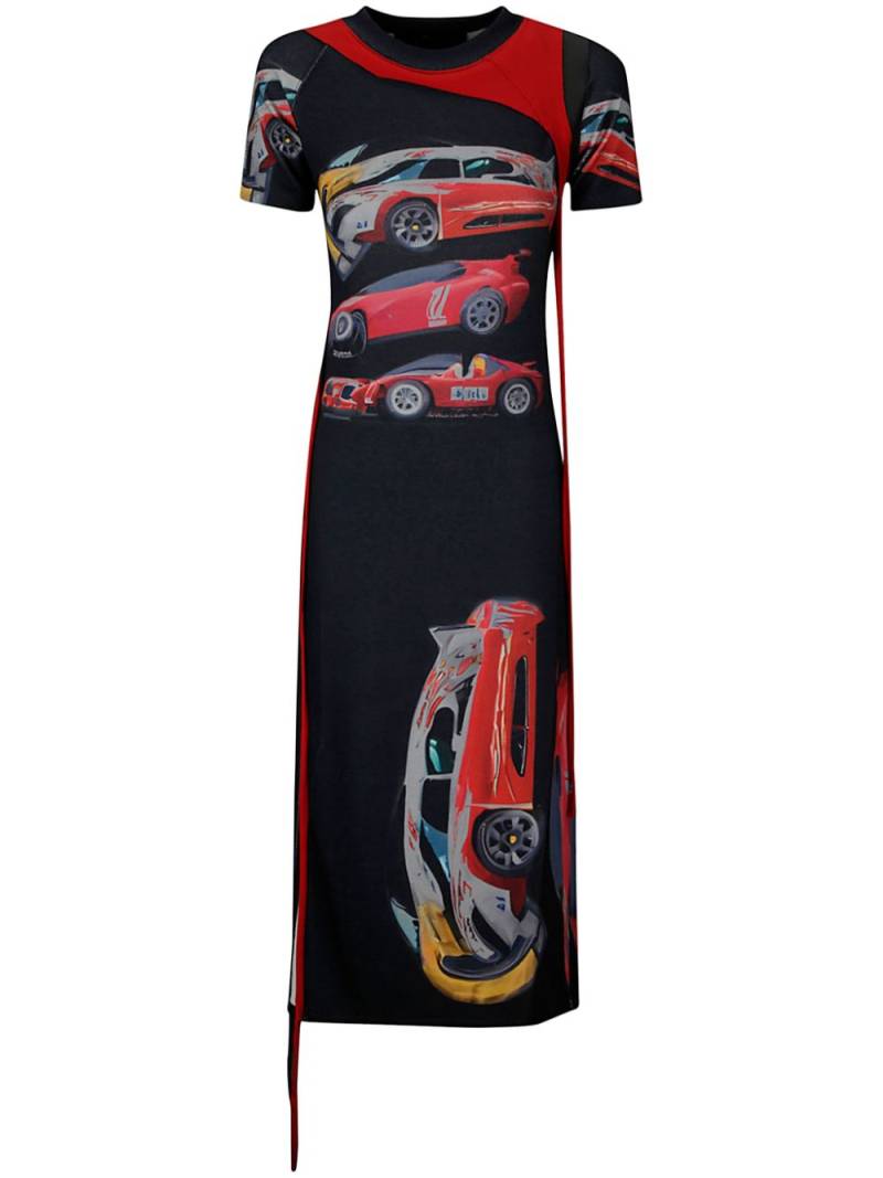 Ottolinger x ADSB Anderson Bell car-print maxi dress - Black von Ottolinger