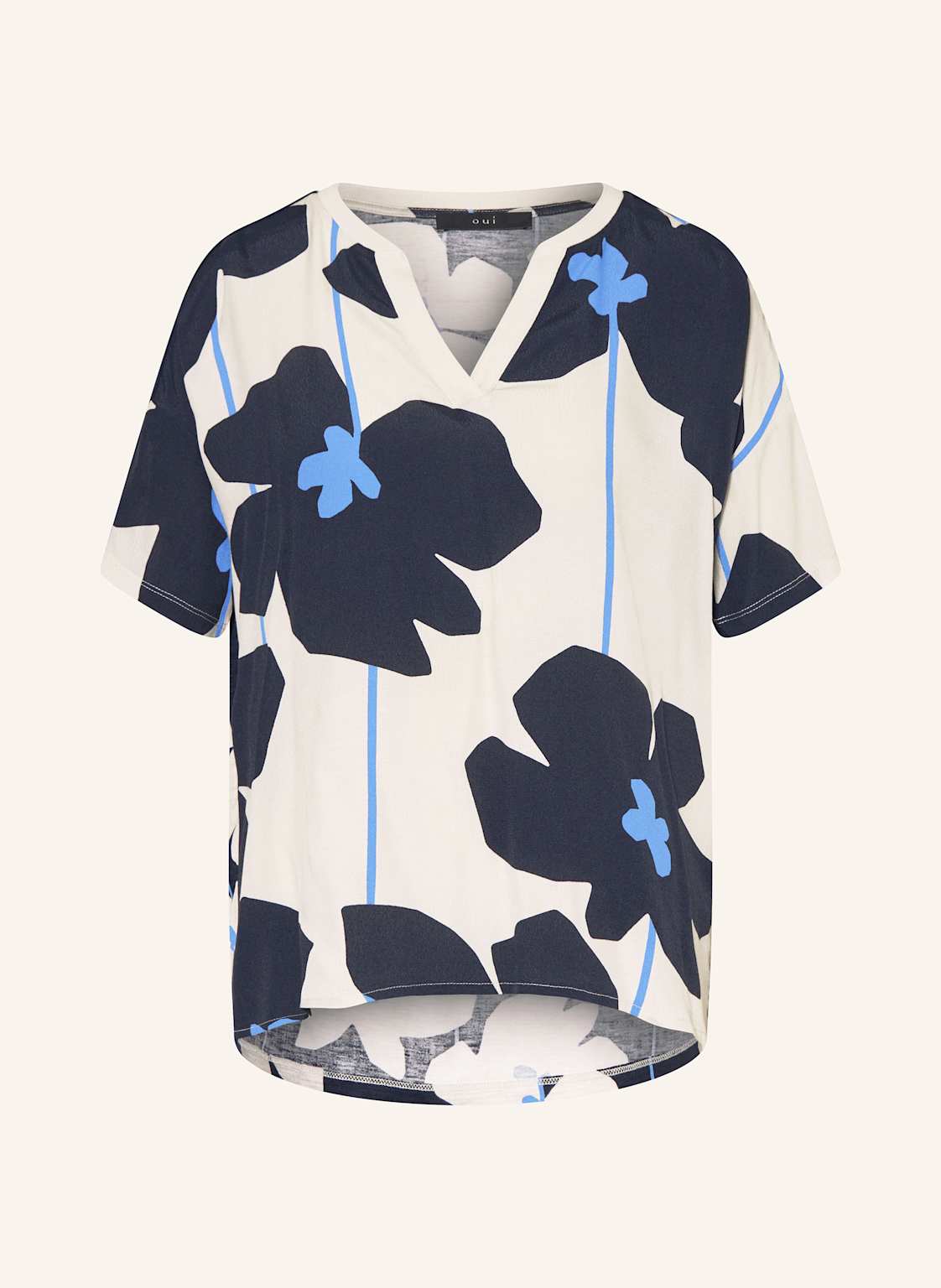 Oui Blusenshirt Im Materialmix blau Oui Blusenshirt Im Materialmix blau von Oui