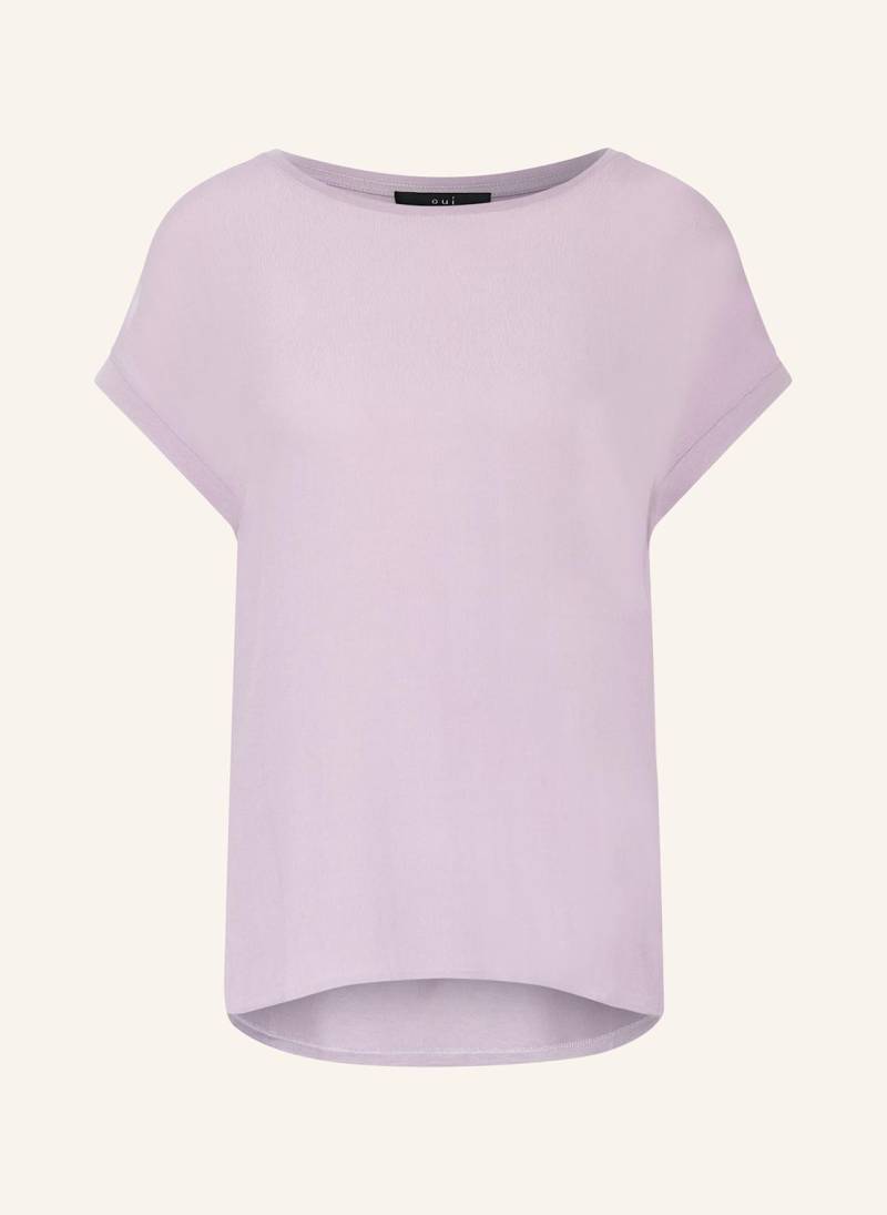 Oui Blusenshirt Im Materialmix lila von Oui