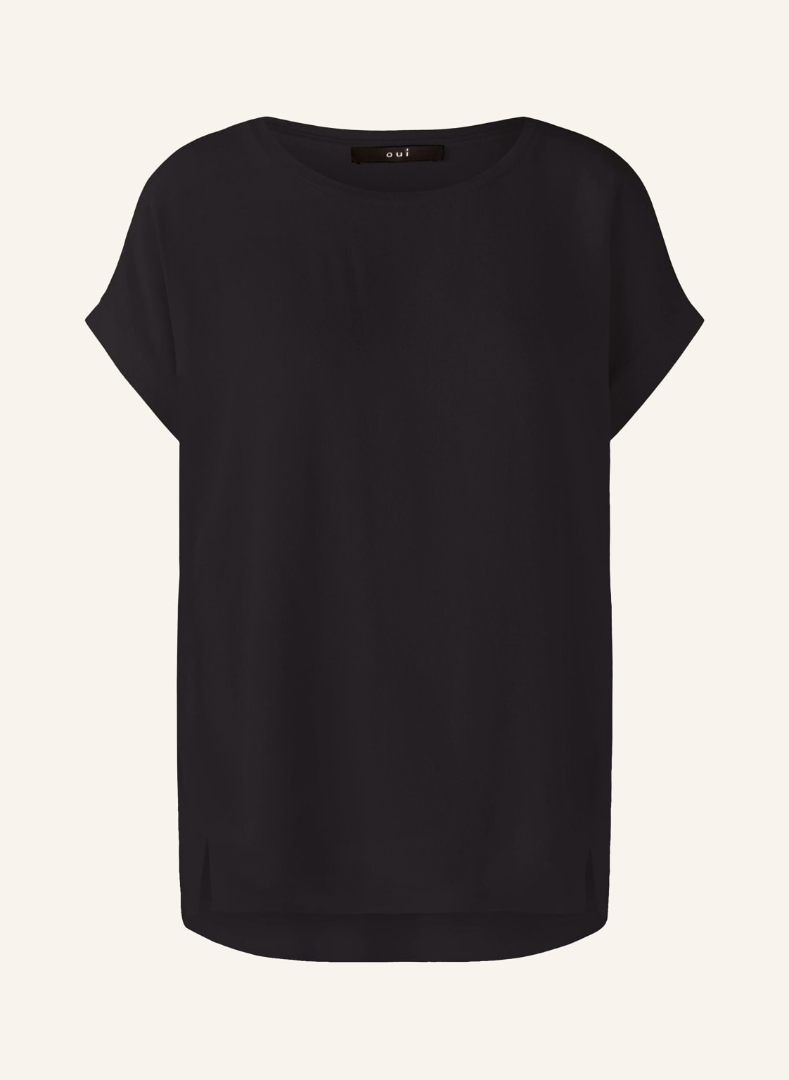 Oui Blusenshirt Im Materialmix schwarz Oui Blusenshirt Im Materialmix schwarz von Oui