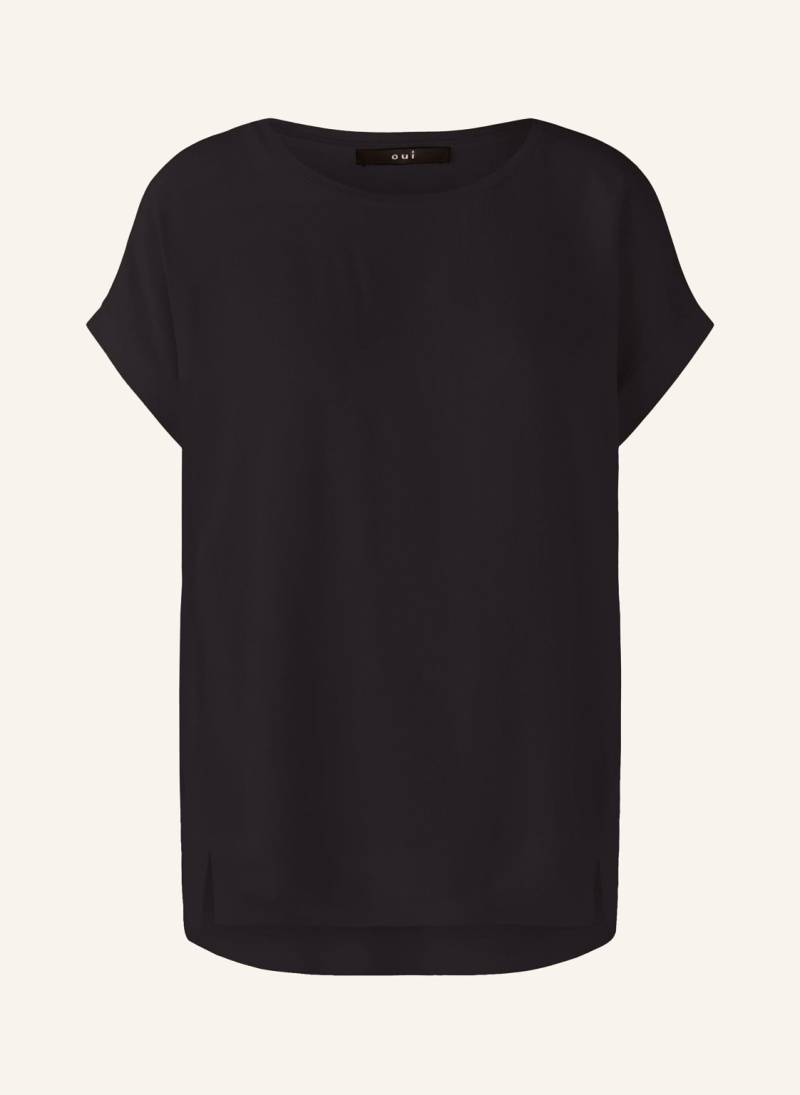 Oui Blusenshirt Im Materialmix schwarz von Oui