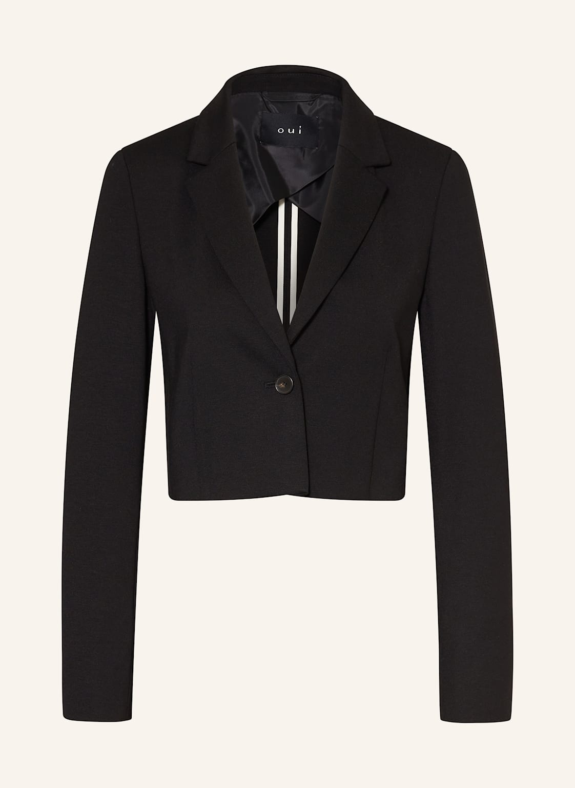 Oui Cropped-Blazer Aus Jersey schwarz Oui Cropped-Blazer Aus Jersey schwarz von Oui