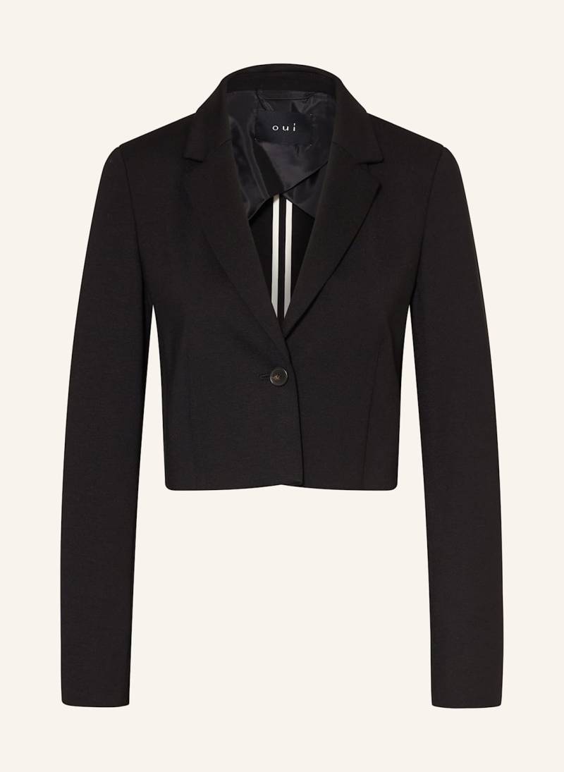 Oui Cropped-Blazer Aus Jersey schwarz von Oui