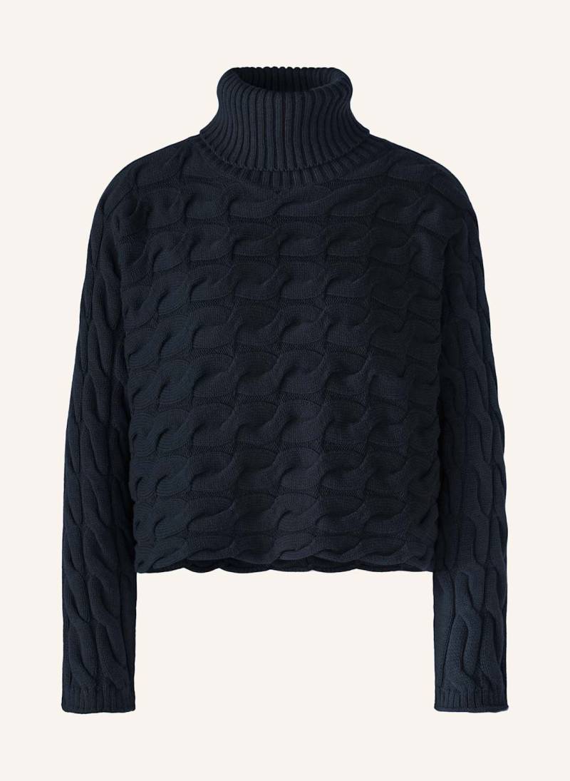 Oui Cropped-Rollkragenpullover blau von Oui