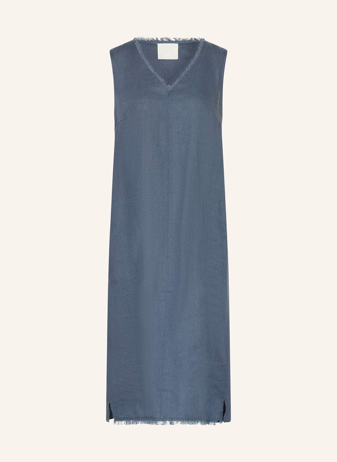 Oui Kleid Im Materialmix Mit Leinen blau Oui Kleid Im Materialmix Mit Leinen blau von Oui
