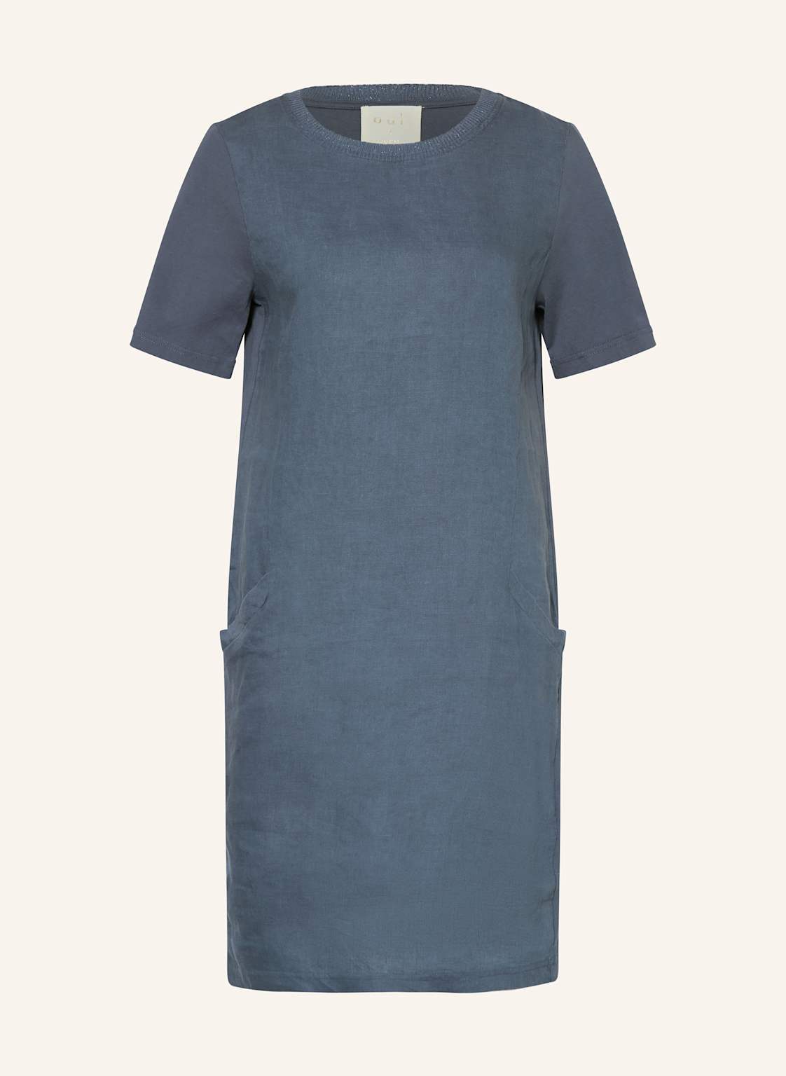 Oui Kleid Im Materialmix Mit Leinen blau Oui Kleid Im Materialmix Mit Leinen blau von Oui
